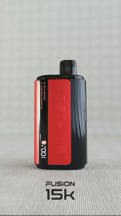 (Fizzy Cherry + Cherry Rasberry Ice) Fusion 2 In 1 Original Disposable Dual Flavor Vape 15000 Puffs 20mg | Rechargeable | Premium Display With Sleek Design